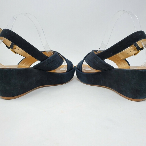 J. Crew Marcie Women's Black Suede Platform Wedge - Picture 5 of 8